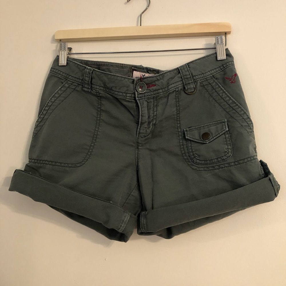 AMERICAN EAGLE Green Cargo Shorts Wear 2 Ways 4